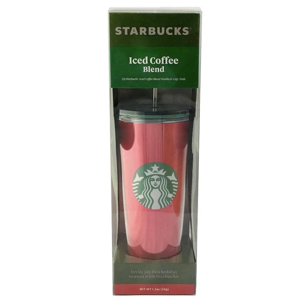 Starbucks Limited‎ Edition 24oz Double Wall Tumbler Cold To Go Cup Coffee Bundle